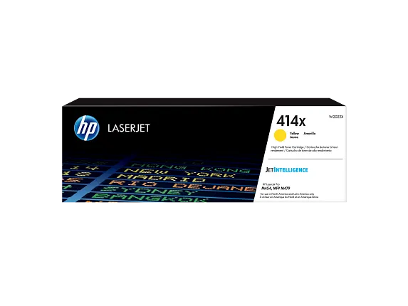 HP 414X W2022X tóner original amarillo de alto rendimiento, vista frontal