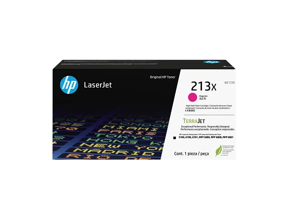 HP 213X W2133X tóner original magenta de alto rendimiento, vista frontal