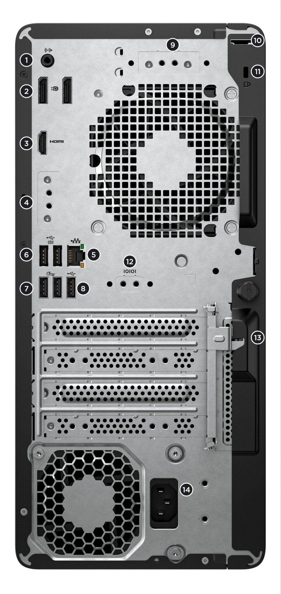 HP Z1 Tower G1i workstation vista posterior y puertos oficial