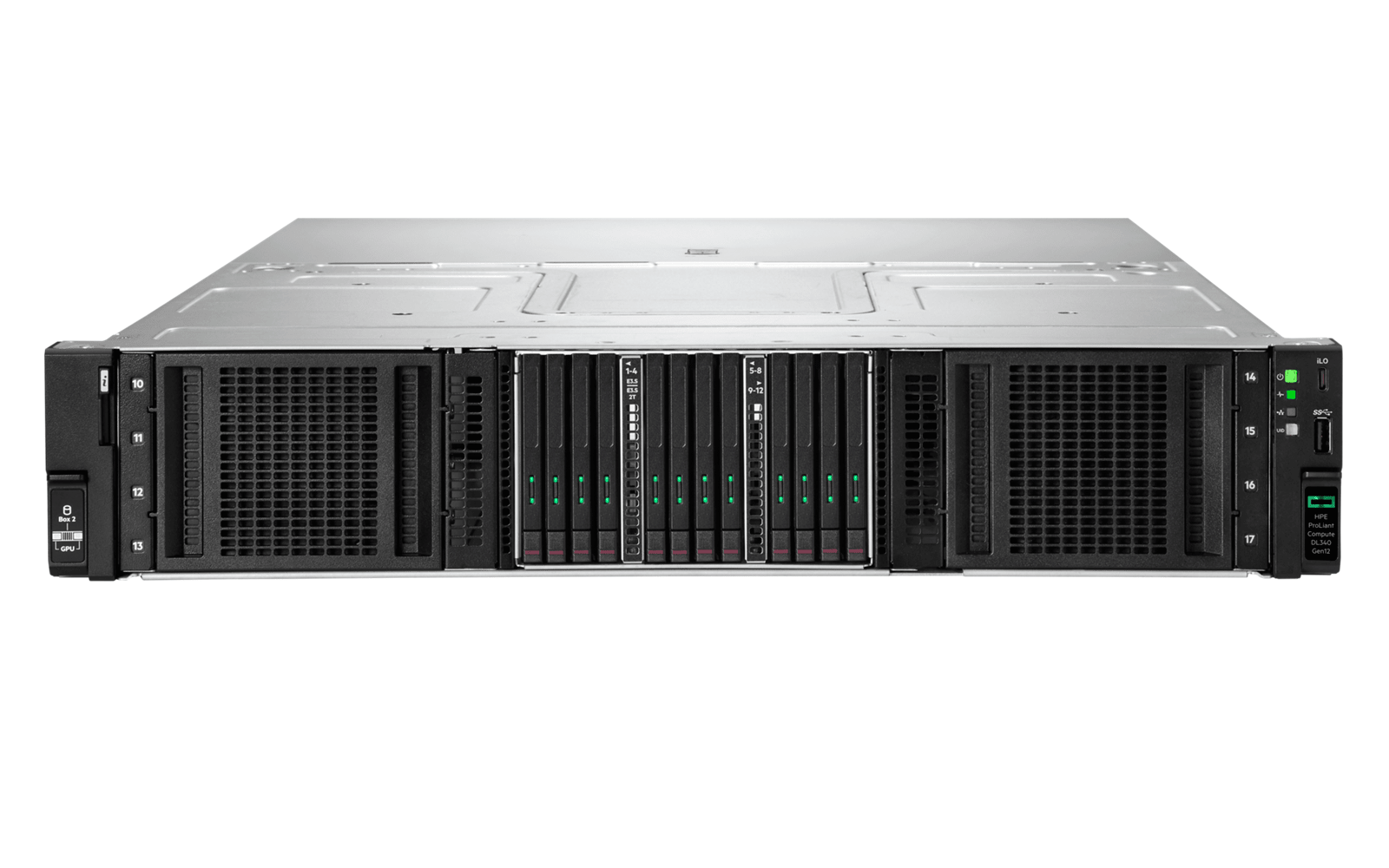 Servidor HPE ProLiant DL340 Gen12 P89961-DM5 - vista frontal
