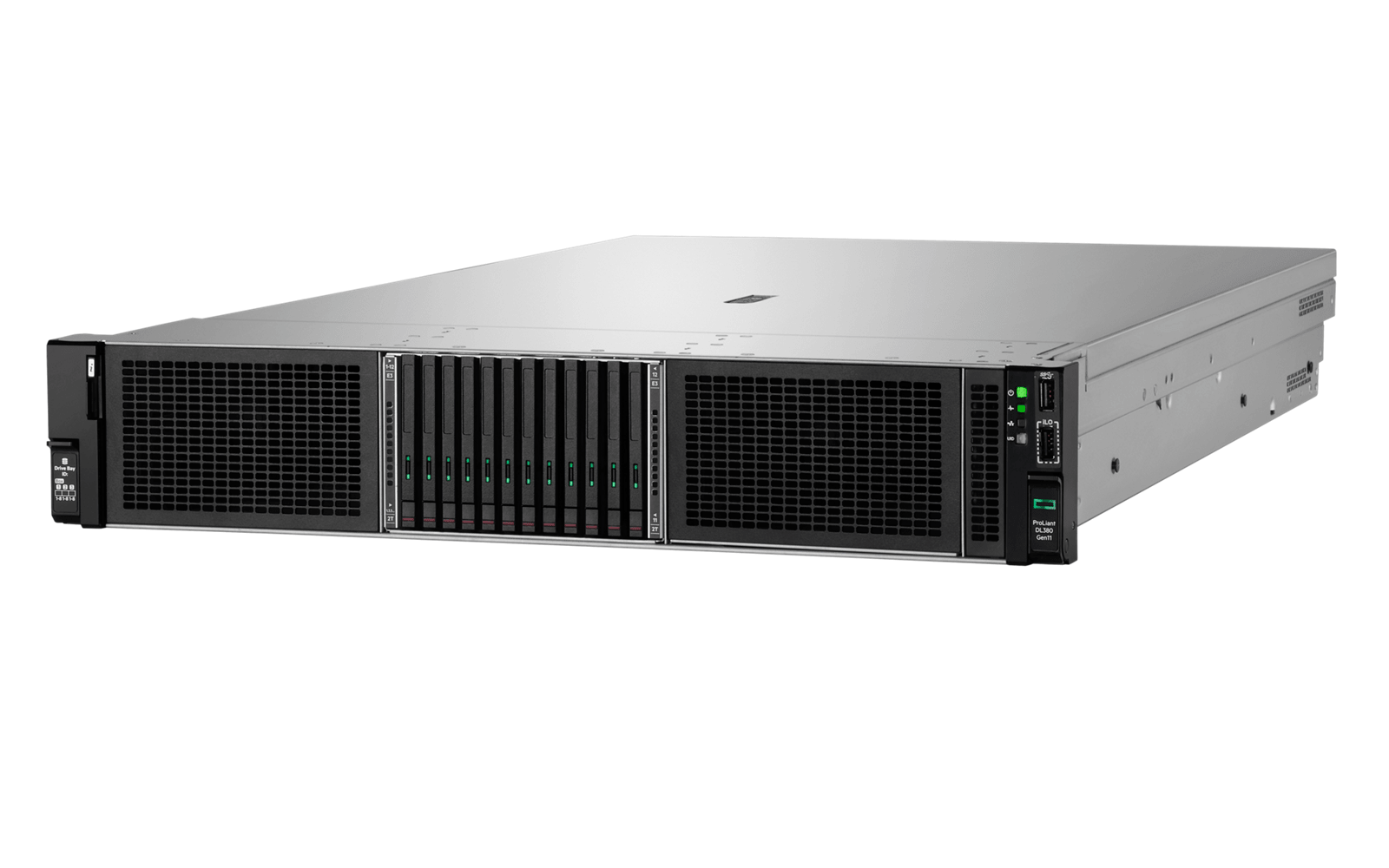 Servidor HPE ProLiant DL380 Gen11 P75345-DM5 - perspectiva de las bahías