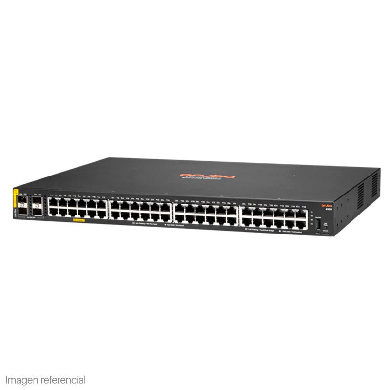SWITCH ARUBA GIGABIT ETHERNET 6100, 48 PUERTOS POE 10/100/1000MBPS + 4 PUERTOS SFP+, 176GBIT/S, 8192 ENTRADAS - ADMINISTRABLE - SMART BUSINESS