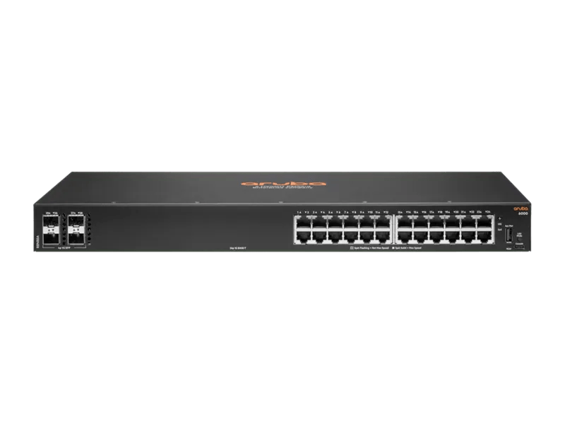 SWITCH ARUBA GIGABIT ETHERNET CX 6000, 24 PUERTOS 10/100/1000MBPS + 4 PUERTOS SFP, 56 GBIT/S, 32.000 ENTRADAS - ADMINISTRABLE - SMART BUSINESS