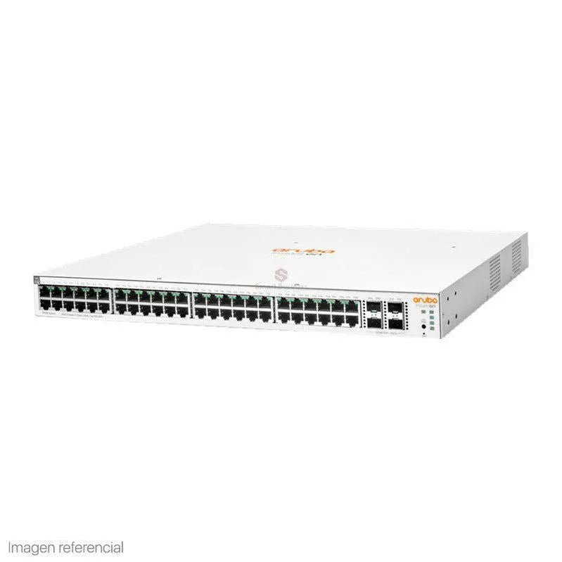 SWITCH ARUBA GIGABIT ETHERNET INSTANT ON 1930, 48 PUERTOS POE 10/100/1000MBPS + 4 PUERTOS SFP+, 370W, 176 GBIT/S, 16.000 ENTRADAS - ADMINISTRABLE - SMART BUSINESS
