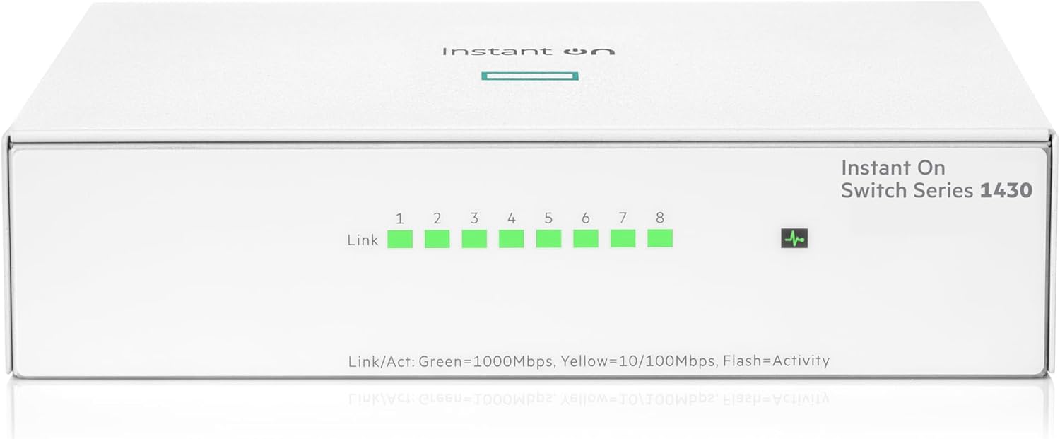 Switch HPE Aruba Networking Instant On 1430 5G - 5 Puertos Gigabit Ethernet - No Administrado (Plug - and - Play) - Capa 2 - Diseño Compacto y Silencioso - R8R44A de HPE | first_variant_option_1 — Envío inmediato