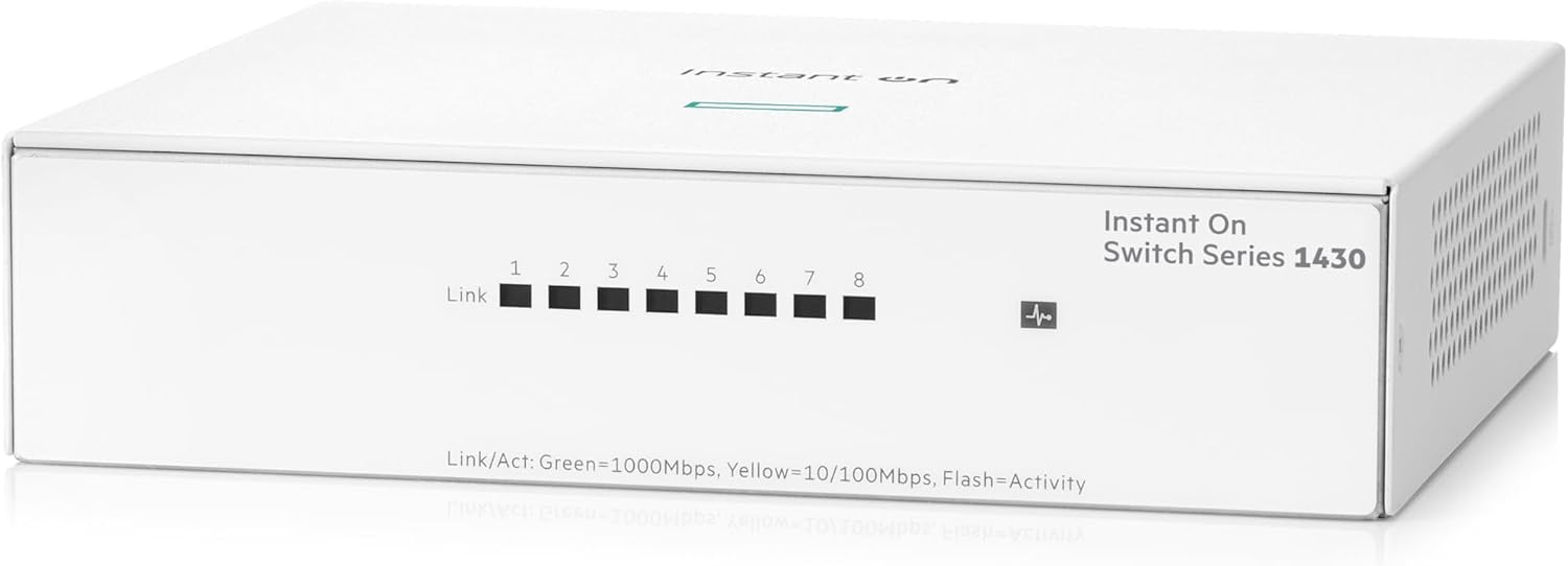 Switch HPE Aruba Networking Instant On 1430 5G - 5 Puertos Gigabit Ethernet - No Administrado (Plug - and - Play) - Capa 2 - Diseño Compacto y Silencioso - R8R44A de HPE | first_variant_option_1 — Envío inmediato