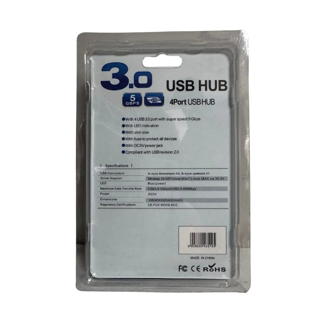 HUB USB 4 PUERTOS 3.0 CABLE 30CM - SMART BUSINESS
