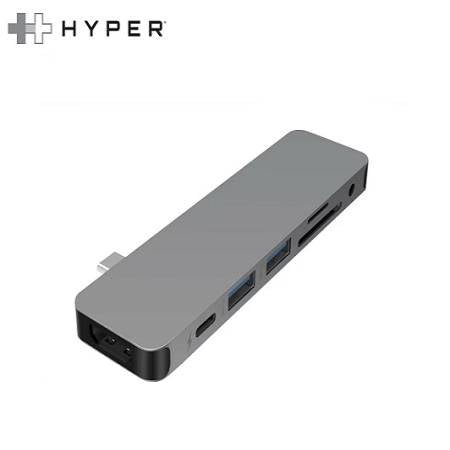 HUB USB - C HYPER 7 IN 1 HDMI/USB - A 3.0/CARD READER/USB - C POWER DELIVERY 60W GN21D-GRAY - SMART BUSINESS