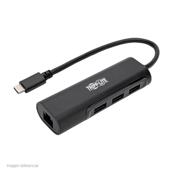 HUB USB TYPE - C, PORTÁTIL TRIPP - LITE U460 - 003 - 3A1GB, 3 PUERTOS USB 3.1, RJ45, 5 GBPS. U460-003-3A1GB - SMART BUSINESS
