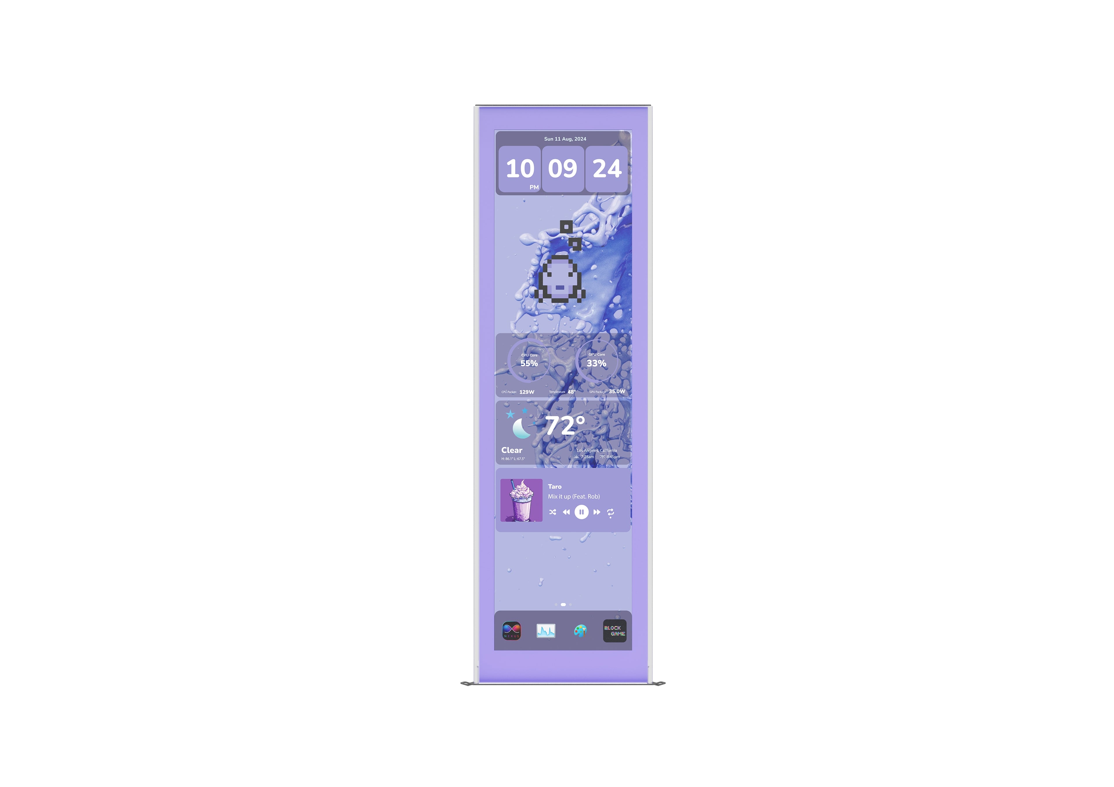 Kit de Pantalla Táctil HYTE Y70 Touch Infinite 14.9" IPS 2.5K 60Hz Taro Milk - ACC-HYTE-LK-Y7TTI-TM vista principal