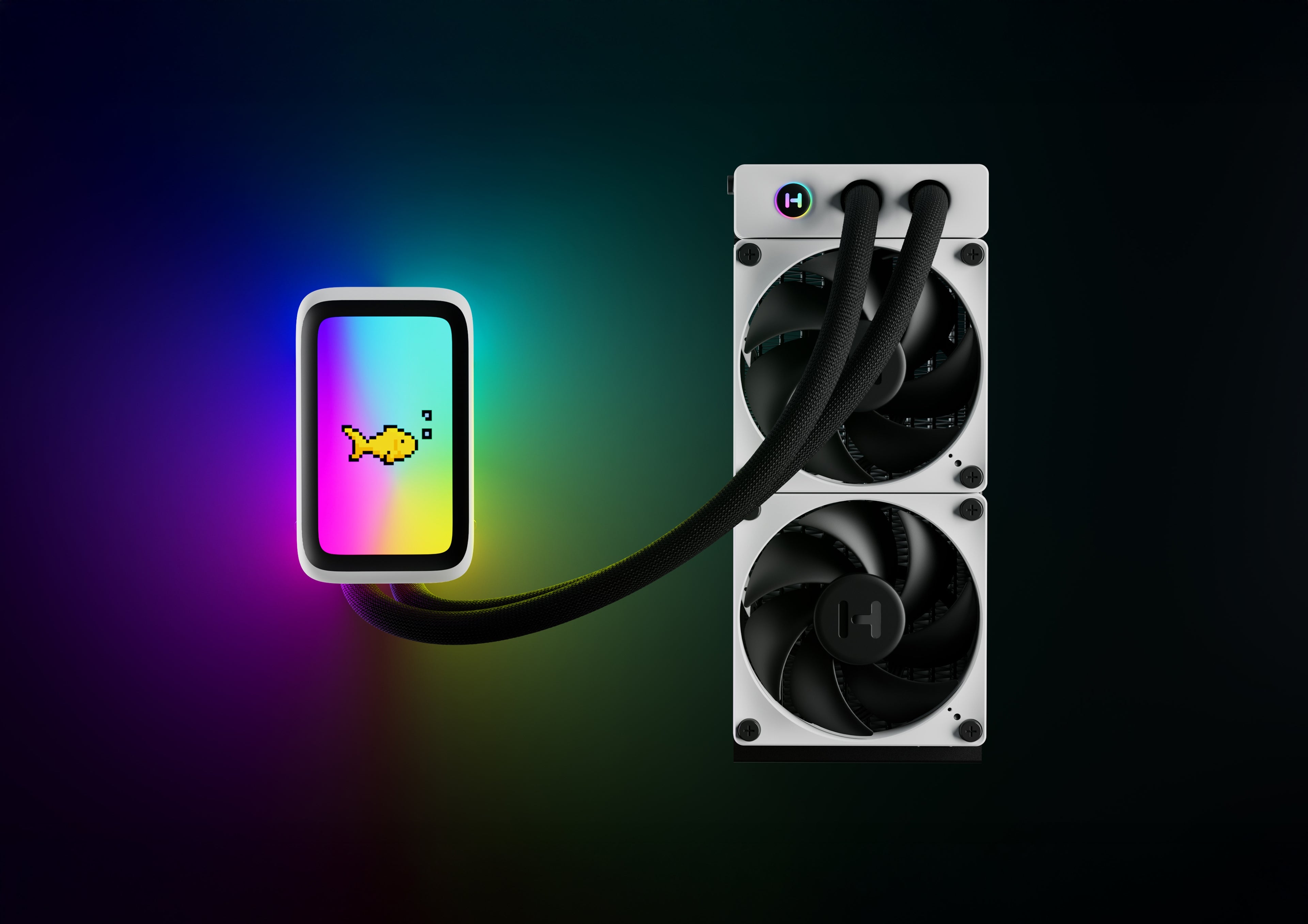 Refrigeración Líquida HYTE THICC Q60 240mm - Pantalla IPS 5" 720x1280 60Hz - qRGB - FAN-HYTE-Q60-BW vista principal