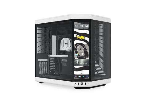 Gabinete HYTE Y70 Touch Infinite Panda Mid Tower ATX - Pantalla IPS 14.9" 2.5K Táctil - Riser PCIe 4.0 - CS-HYTE-Y70TTI-WB vista principal