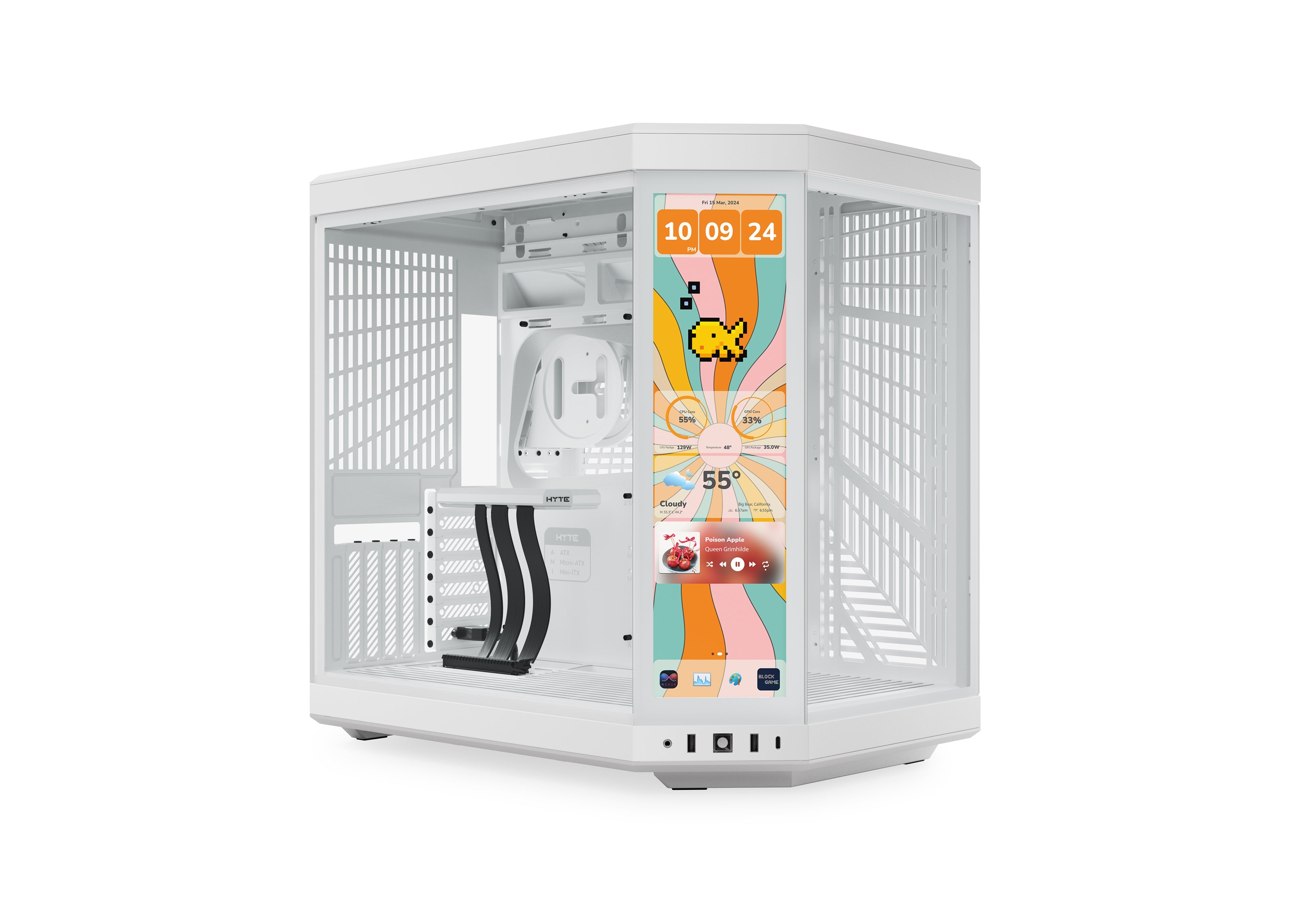 HYTE Y70 Touch Infinite Snow White gabinete ATX CS-HYTE-Y70TTI-WW, vista principal