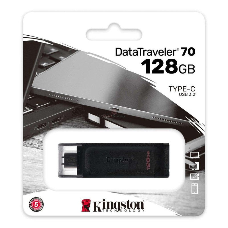 DT70/128GB, MEMORIA USB 128GB KINGSTON DATA TRAVELER 70 BLACK (PN:DT70/128GB), KINGSTON, SMART BUSINESS
