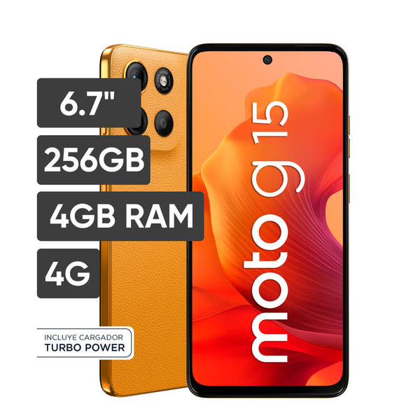 SMARTPHONE MOTOROLA MOTO G15 4+256GB NARANJA - RENDIMIENTO EXCEPCIONAL Y DISEÑO MODERNO PARA TU DÍA A DÍA