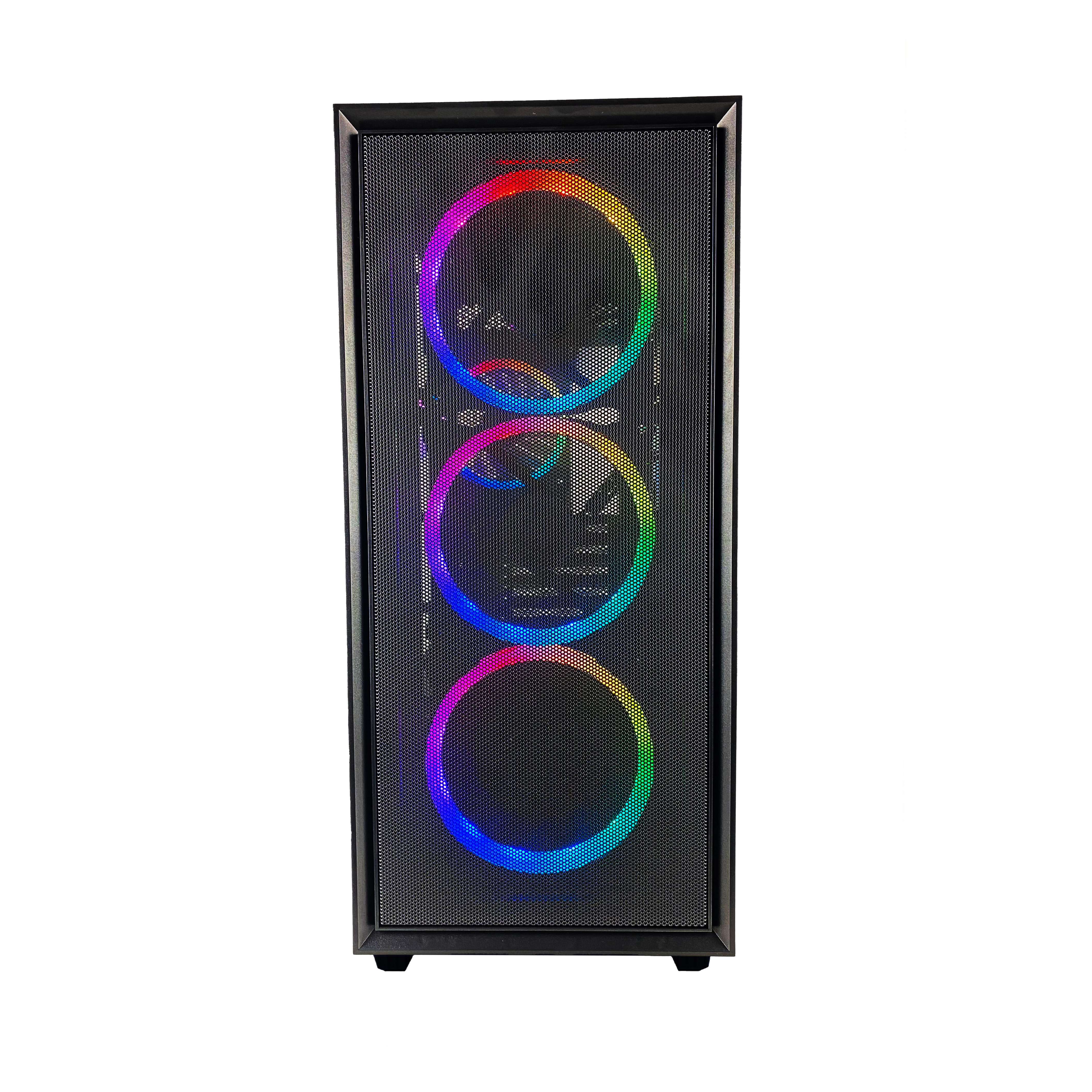 CASE MICRO ATX, STORM BK, Case sin Fuente, 2xUSB 2.0, 1xUSB 3.0, Audio HD, 4x12CM LED RAINBOW COOLER, VT lateral, Medidas: 360 x 200 x 450 mm, 2x3.5HDD, 2x2.5SDD interno