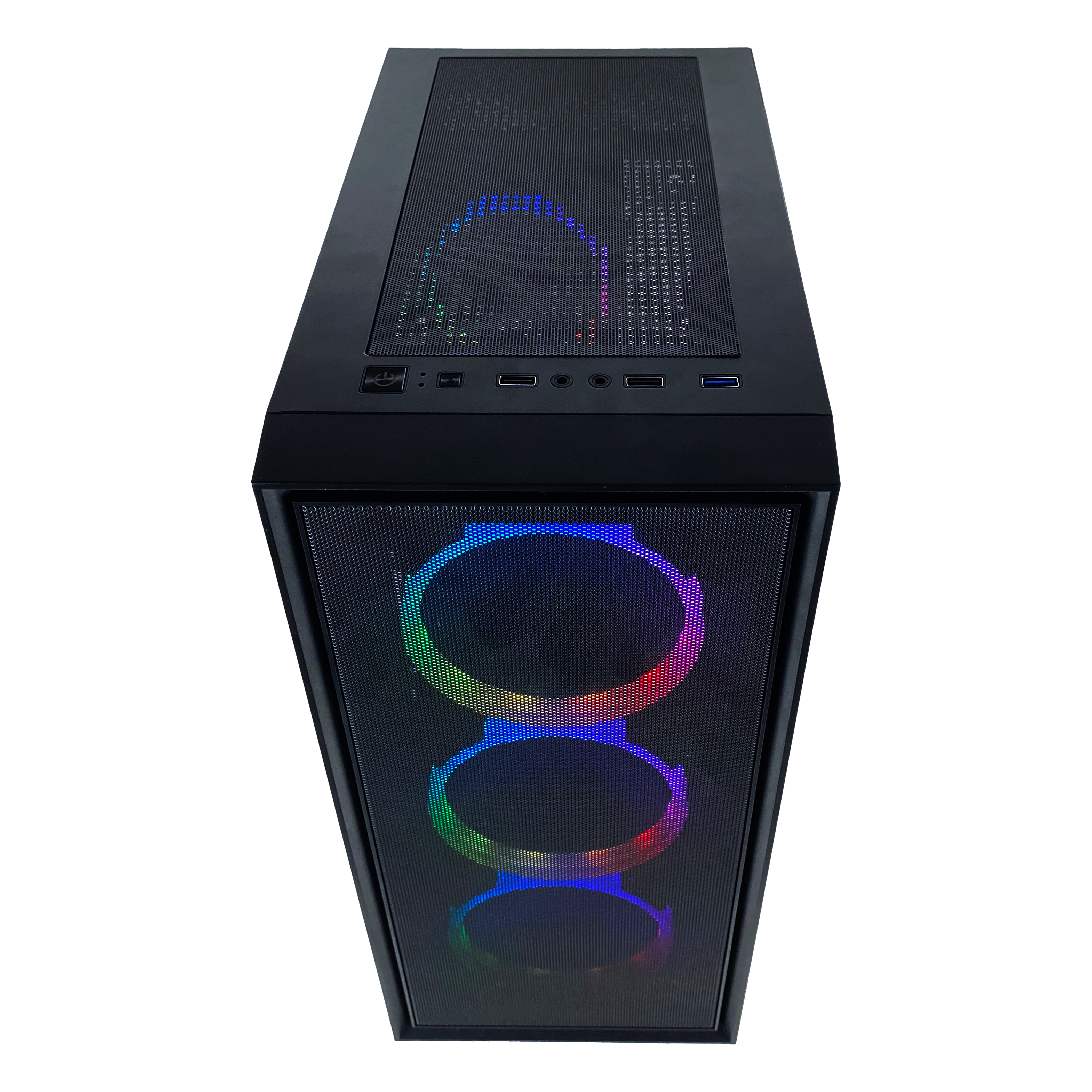 CASE MICRO ATX, STORM BK, Case sin Fuente, 2xUSB 2.0, 1xUSB 3.0, Audio HD, 4x12CM LED RAINBOW COOLER, VT lateral, Medidas: 360 x 200 x 450 mm, 2x3.5HDD, 2x2.5SDD interno