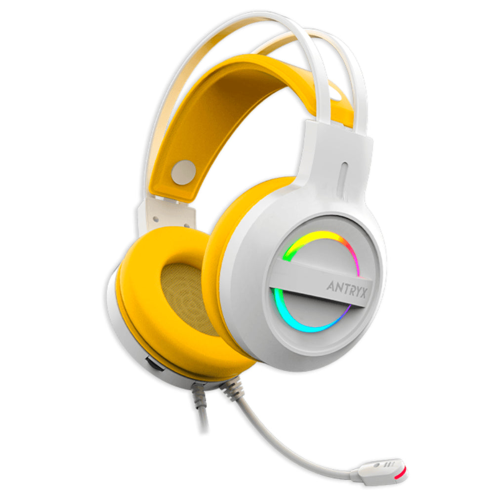 AUDIFONO CON MICROFONO ANTRYX IRIS-W YELLOW USB 7.1 VIRTUAL SONIDO ENVOLVENTE AGH-7100WYW