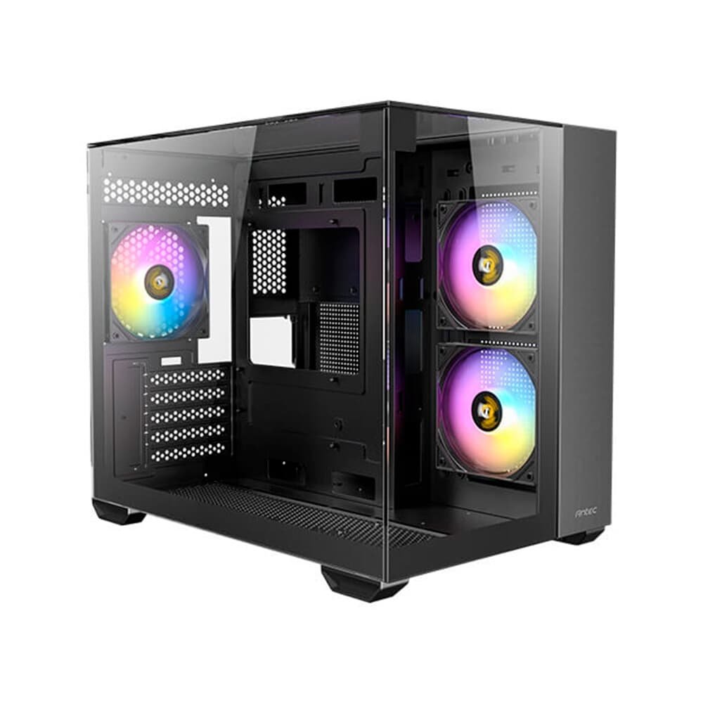 CASE Antec CX600M RGB Micro-ATX Mini Tower, Iluminación ARGB, Panel Lateral de Vidrio Templado, Compacto y Elegante