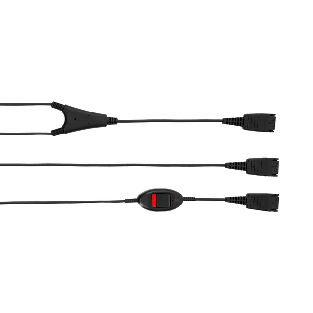 JABRA 8800-02-01 CABLE DE SUPERVISIÓN QD NEGRO – ADAPTADOR DE ENTRENAMIENTO BIFURCADO PARA HEADSETS JABRA CON CONECTORES QUICK DISCONNECT