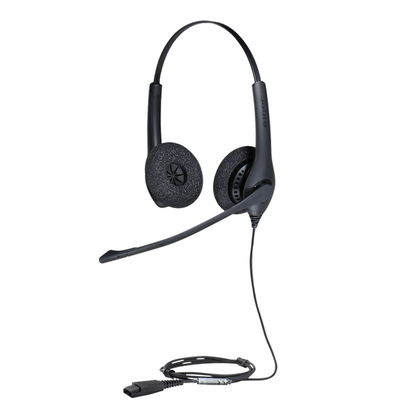 DIADEMA ALÁMBRICA JABRA BIZ 1500 DUO QD, SUPRAAURAL, NEGRO - AURICULARES DE OFICINA PARA COMUNICACIÓN CLARA Y CONFORTABLE