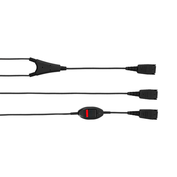 JABRA 8800-02-01 CABLE DE SUPERVISIÓN QD NEGRO – ADAPTADOR DE ENTRENAMIENTO BIFURCADO PARA HEADSETS JABRA CON CONECTORES QUICK DISCONNECT