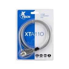 CABLE DE SEGURIDAD XTECH XTA-110 DE ACERO CON CLAVE, CABLE 1.8M