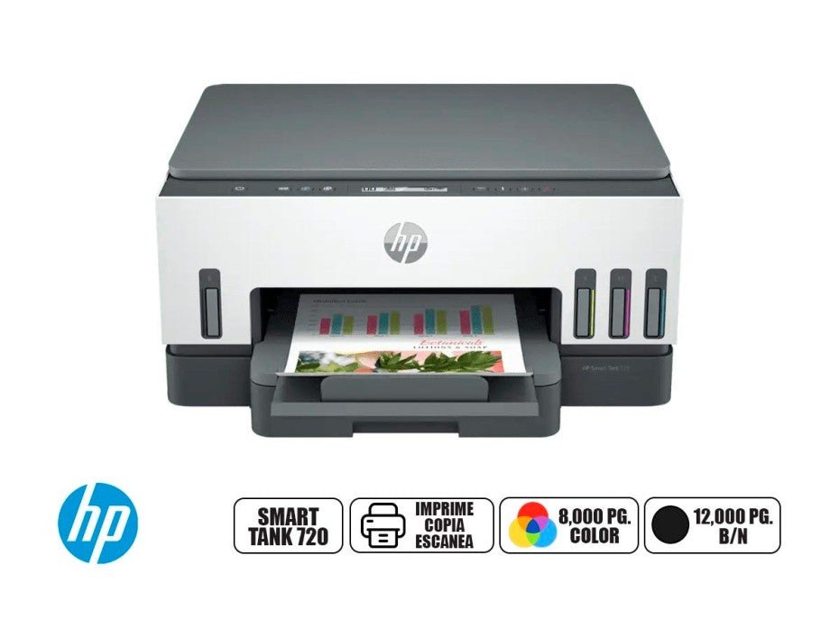 IMPRESORA HP MULTIFUNCIONAL SMART TANK 720, C/ TANQUE COPIA MPRIME SCANNER WIFI (6UU46AAKY) 6UU46A - SMART BUSINESS