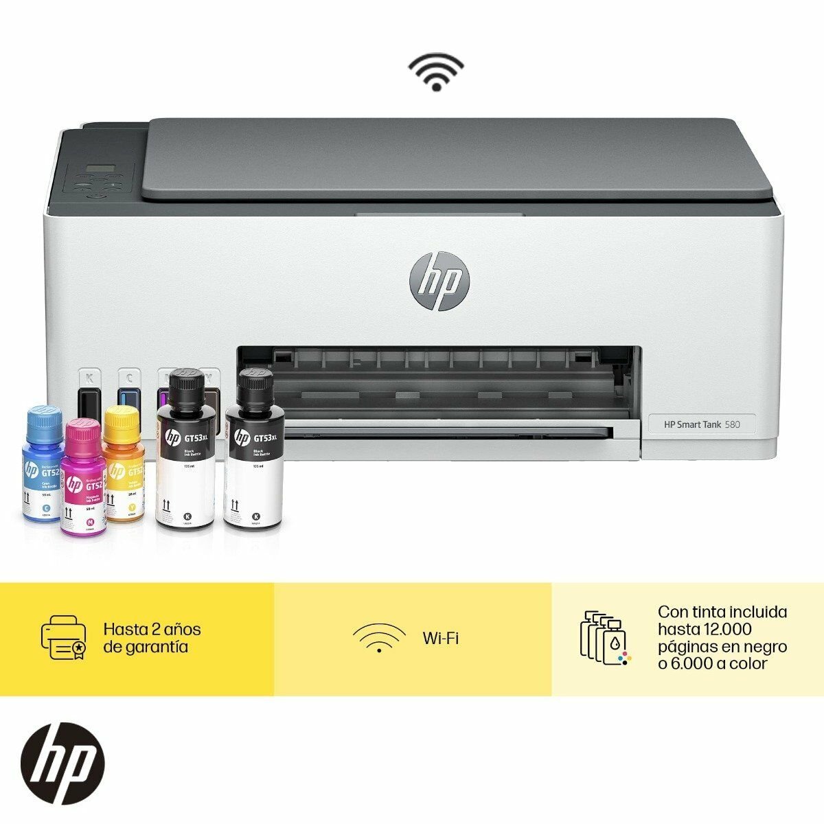 Impresora Multifuncional HP Smart Tank 580 Tinta Continua, Color, Wi - Fi, Smart App, Escaner (1F3Y2A) 1F3Y2AABM - SMART BUSINESS