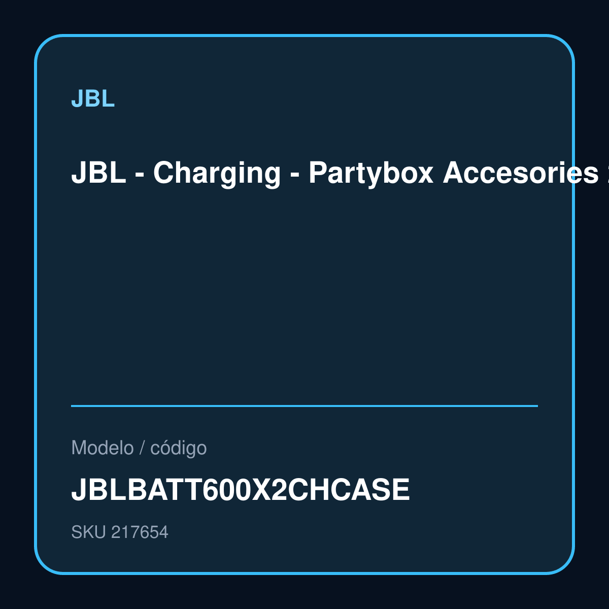 JBL - Charging - Partybox Accesories 2xBattery modelo JBLBATT600X2CHCASE