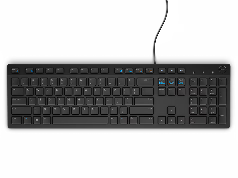 Combo Teclado y Mouse Dell KM300C (Cableado) - Distribución Español - Teclado de Tamaño Completo Resistente a Derrames - Mouse Óptico 1000 DPI (3 Botones) - Conexión USB Plug and Play - Color Negro (580-AKKW)