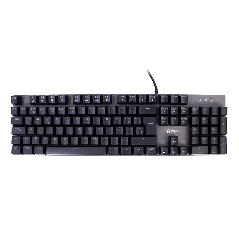TECLADO GAMER TEROS TE-4074G CON ILUMINACIÓN RGB, CONEXIÓN USB 2.0, DISEÑO ERGONÓMICO Y RESISTENTE, COLOR NEGRO, IDEAL PARA JUEGOS Y TRABAJO DIARIO
