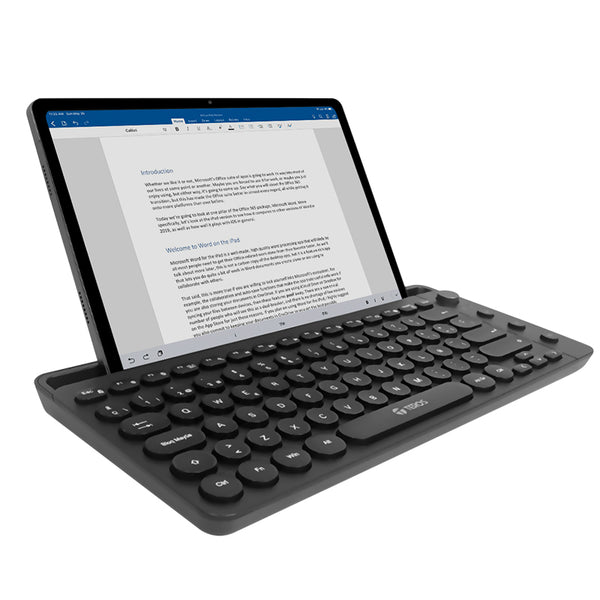 TECLADO INALÁMBRICO TEROS TE-4064, 2.4 GHZ, BLUETOOTH 3.0, BLUETOOTH 5.2, 80 TECLAS, NEGRO