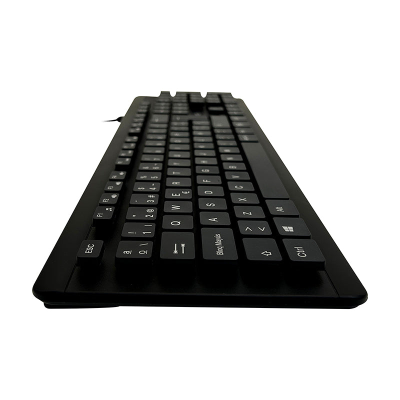 TECLADO TEROS, TE-4065N, SELLADO, LAVABLE, A PRUEBA DE AGUA, IPX7, USB, NEGRO