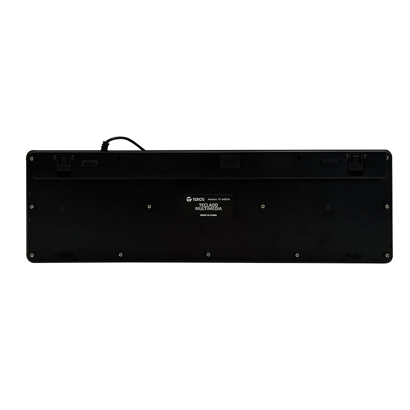TECLADO TEROS, TE-4065N, SELLADO, LAVABLE, A PRUEBA DE AGUA, IPX7, USB, NEGRO