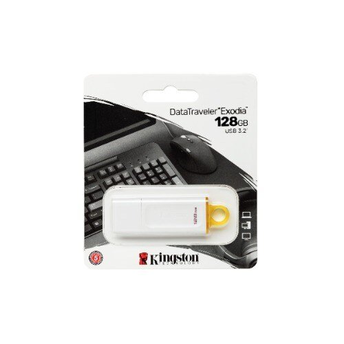 KINGSTON UNIDAD FLASH KINGSTON DATATRAVELER EXODIA - 128GB - USB 3.2 (GEN 1) - BLANCO - SMART BUSINESS