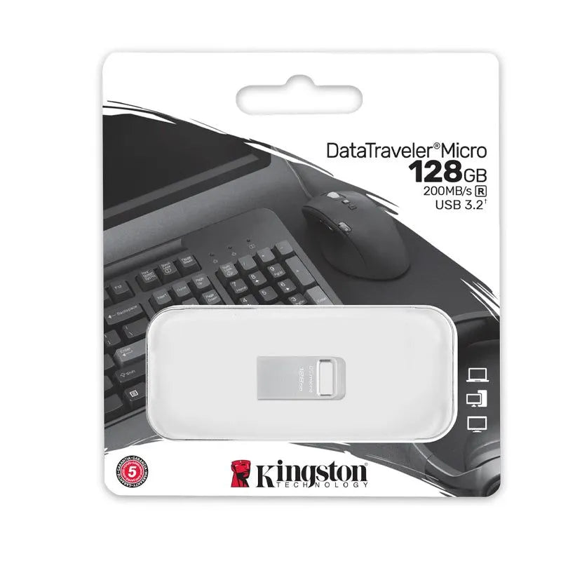 Memoria Flash Kingston Datatraveler Micro Unidad Flash Usb, 128Gb, Usb 3.2 - SMART BUSINESS