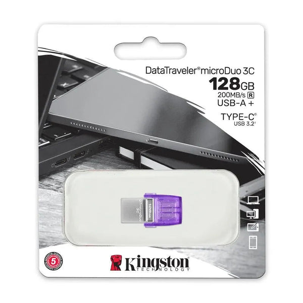 Memoria Flash Usb Kingston Data Traveler Microduo 3C Gen 3, 128Gb, Dual Usb-A / Usb-C 3.2 - SMART BUSINESS
