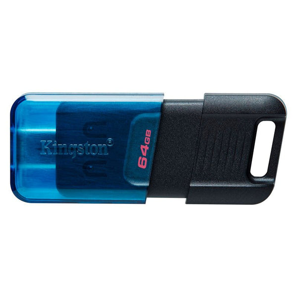 MEMORIA FLASH USB KINGSTON DATATRAVELER 80 M, 64GB, USB-C 3.2 GEN 1, COLOR AZUL - SMART BUSINESS