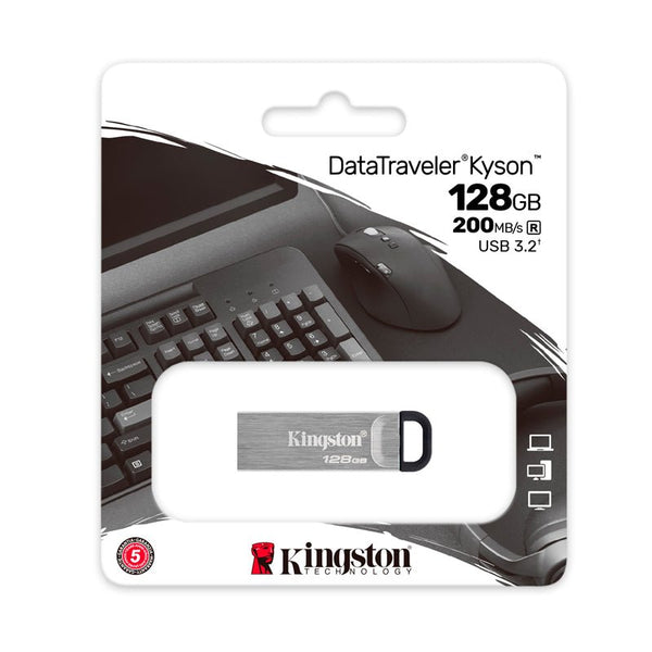 MEMORIA FLASH USB KINGSTON DATATRAVELER KYSON, 128GB, USB 3.2 - SMART BUSINESS