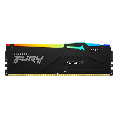 Memoria RAM Kingston FURY Beast RGB KF560C36BBEA-32 vista frontal del módulo individual negro