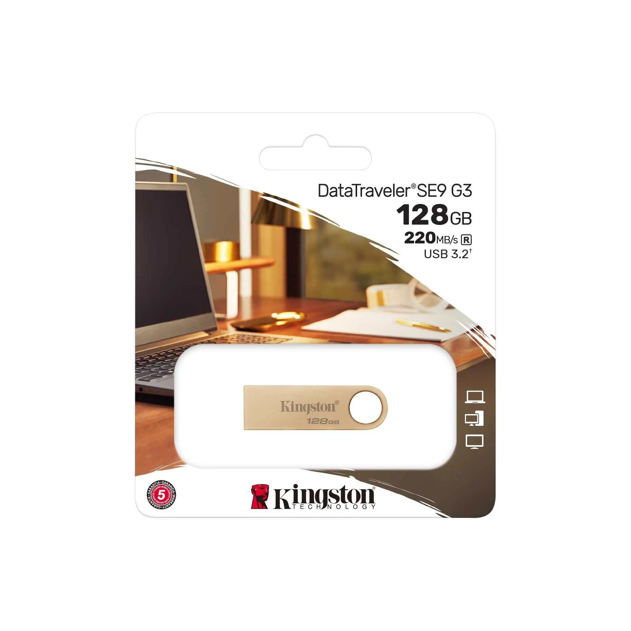 MEMORIA USB 128GB DTSE9G3 3.2 KINGSTON 220MB/S (DTSE9G3/128GB) - SMART BUSINESS