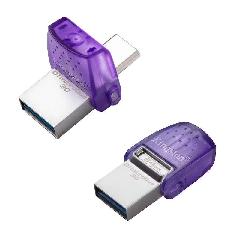 KINGSTON UNIDAD FLASH KINGSTON DATATRAVELER MICRODUO 3C DTDUO3CG3 - 64GB - USB 3.2 (1 GEN) TIPO C, USB 3.2 (GEN 1) TIPO A - VIOLETA - 200MB/S READ SPEED - SMART BUSINESS