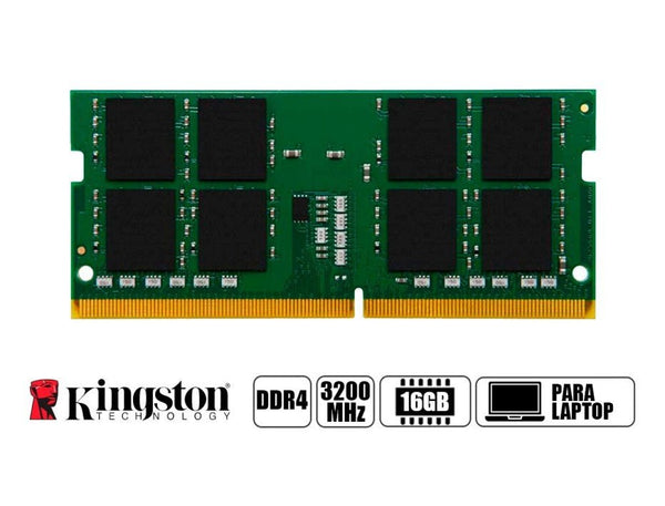 KINGSTON VALUERAM KVR32S22D8/16 – 16 GB DDR4 - 3200 CL22 SODIMM 260 - PINES, 2RX8 NON - ECC, PC4 - 25600 KVR32S22D8/16WP - SMART BUSINESS