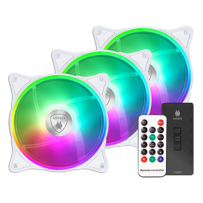 KIT ARGB ANTRYX SPECTRUM 310 BLANCO, 120MM X 3, C/ CONTROLADOR (P.N.: AAK-CSDF310W) - SMART BUSINESS