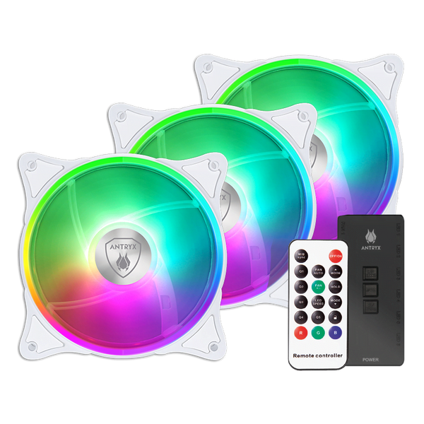 KIT ARGB ANTRYX SPECTRUM 310 BLANCO, 120MM X 3, C/ CONTROLADOR (P.N.: AAK-CSDF310W) - SMART BUSINESS