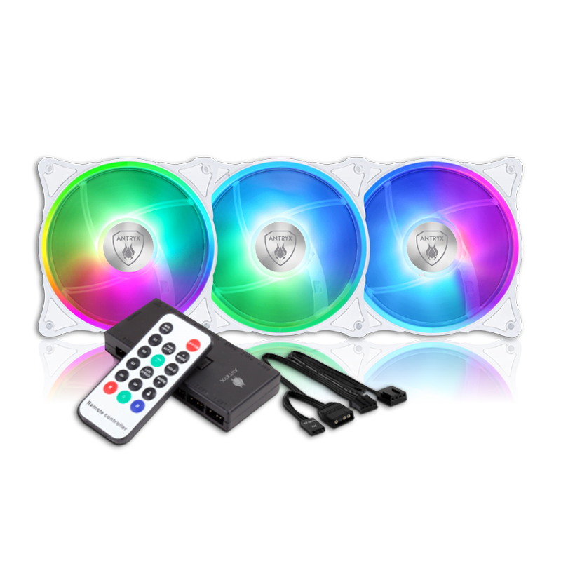 KIT ARGB ANTRYX SPECTRUM 310 BLANCO, 120MM X 3, C/ CONTROLADOR (P.N.: AAK-CSDF310W) - SMART BUSINESS