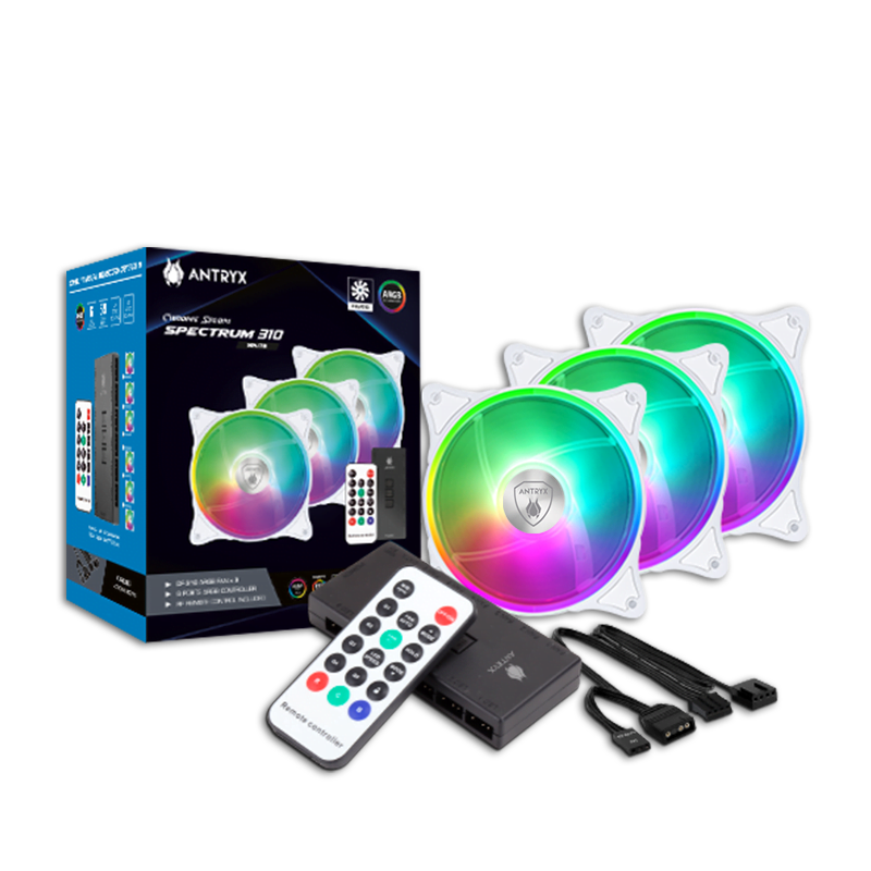 KIT ARGB ANTRYX SPECTRUM 310 BLANCO, 120MM X 3, C/ CONTROLADOR (P.N.: AAK-CSDF310W) - SMART BUSINESS