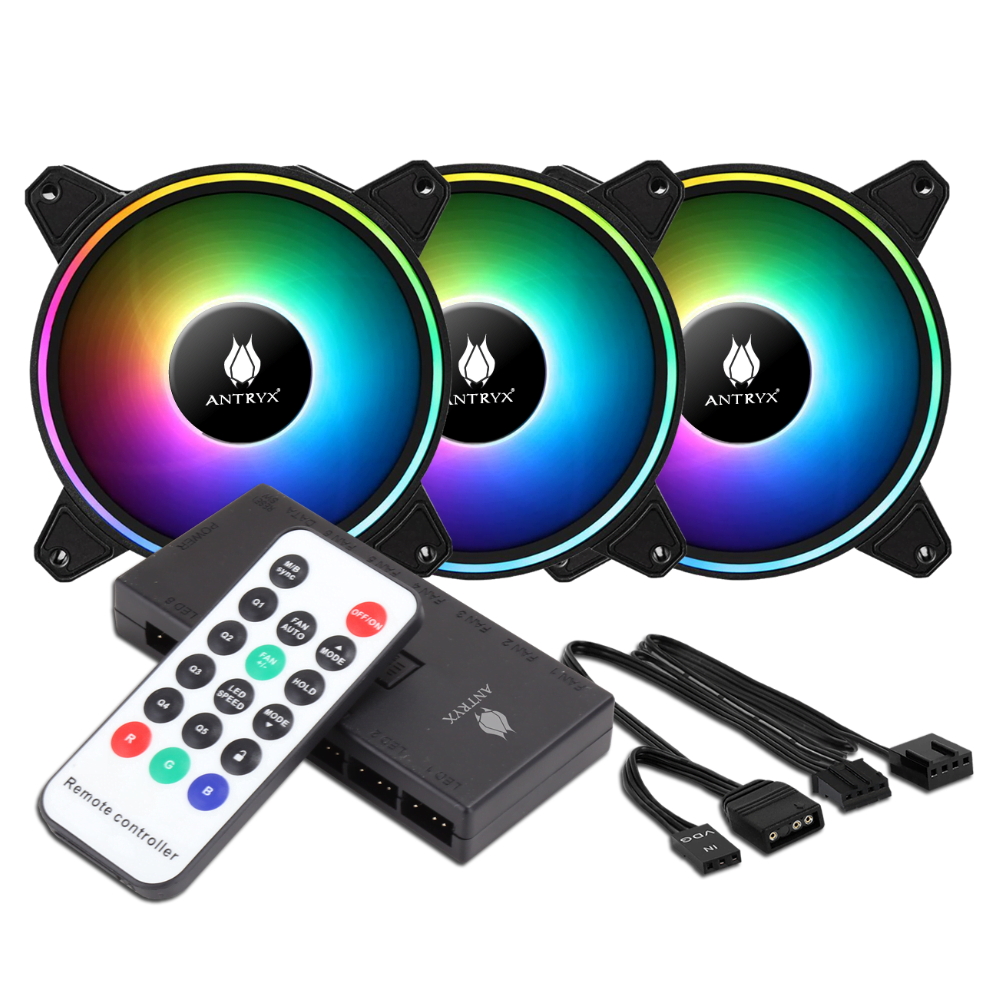 KIT ARGB ANTRYX SPECTRUM 310 NEGRO, 120MM X 3, C/ CONTROLADOR (P.N.: AAK-SP310) - SMART BUSINESS