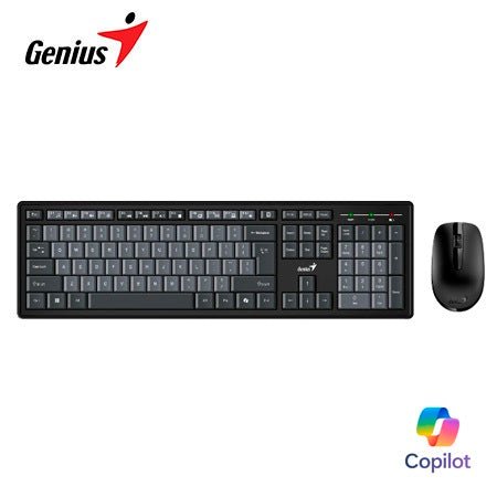 KIT DE TECLADO Y MOUSE GENIUS KM - 8200, INALÁMBRICO, RF INALÁMBRICO, NEGRO, INGLÉS 31340003420 - SMART BUSINESS